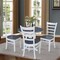 International Concepts 36 in. Solid Wood Round Top Pedestal Dining Table with 4 Emily Dining Chairs in White/Heather Gray K05-36RT-C617-4 - alternate 2